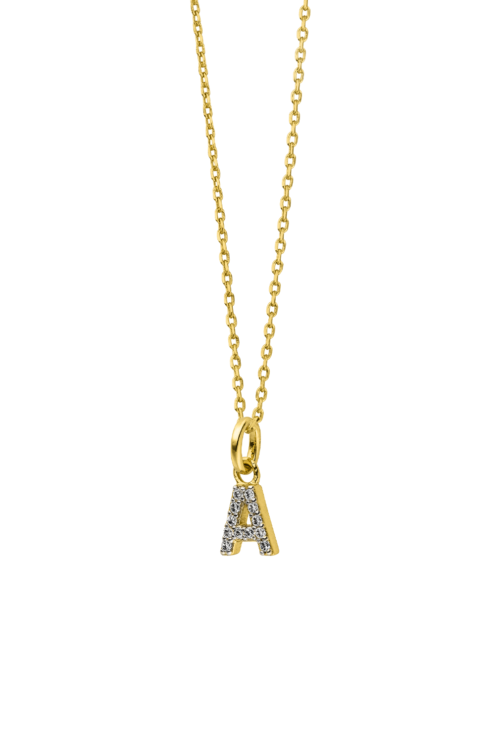 Sparkling Letter Necklace 14K Gold Plated