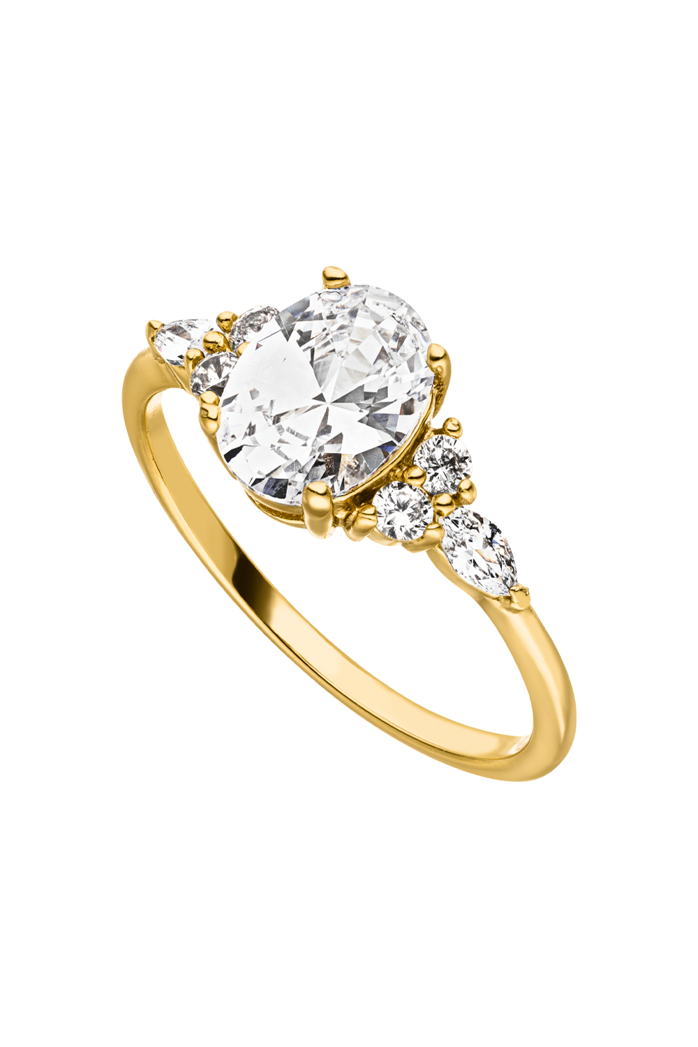 Brilliant Elipse Ring 14K Gold Plated