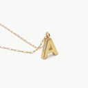 Initial Mini Pendant Necklace  A
