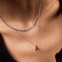 Initial Mini Pendant Necklace  A