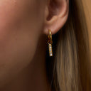 T-Bar Crystal Charm Hoop