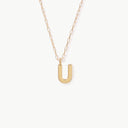 Initial Mini Pendant Necklace  U