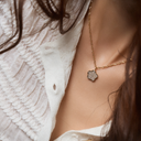 Sparkling Flower Engravable Necklace Gold