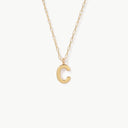 Initial Mini Pendant Necklace  C