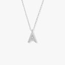 Initial Mini Pendant Necklace  A