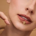 Initial Mini Pendant Necklace  F