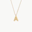 Initial Mini Pendant Necklace  A