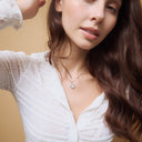 Sparkling Flower Engravable Necklace Silver