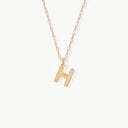 Initial Mini Pendant Necklace  H