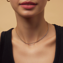 Sparkling Tennis Necklace Slim Gold