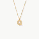 Initial Mini Pendant Necklace  Q