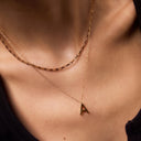 Initial Mini Pendant Necklace  A