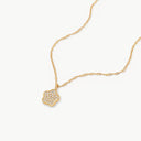 Sparkling Flower Engravable Necklace Gold