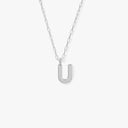 Initial Mini Pendant Necklace  U