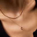 Initial Mini Pendant Necklace  C