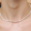 Sparkling Tennis Necklace Slim Silver
