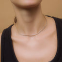 Sparkling Tennis Necklace Slim Silver