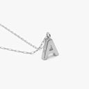 Initial Mini Pendant Necklace  A
