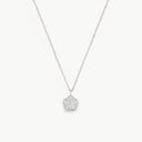 Sparkling Flower Engravable Necklace Silver