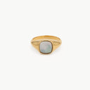 Square Mother of Pearl Signet Ring