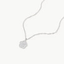 Sparkling Flower Engravable Necklace Silver