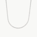 Sparkling Tennis Necklace Slim Silver