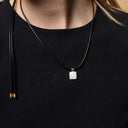 Square Pearl Pendant Necklace