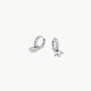 Pure Leaf Charm Hoop Silver