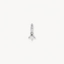 Pure Leaf Charm Hoop Silver