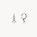 Pure Leaf Charm Hoop Silver
