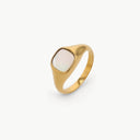 Square Mother of Pearl Signet Ring