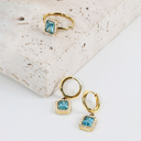 Pavé Emerald Charm Hoops