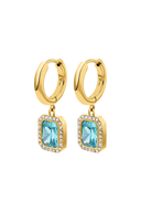 Pavé Emerald Charm Hoops