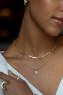Baguette Stone Pendant Necklace