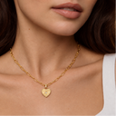 Sunray Heart Charm Pendant Necklace