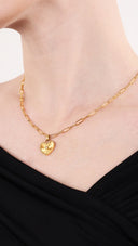 Sunray Heart Charm Pendant Halskette