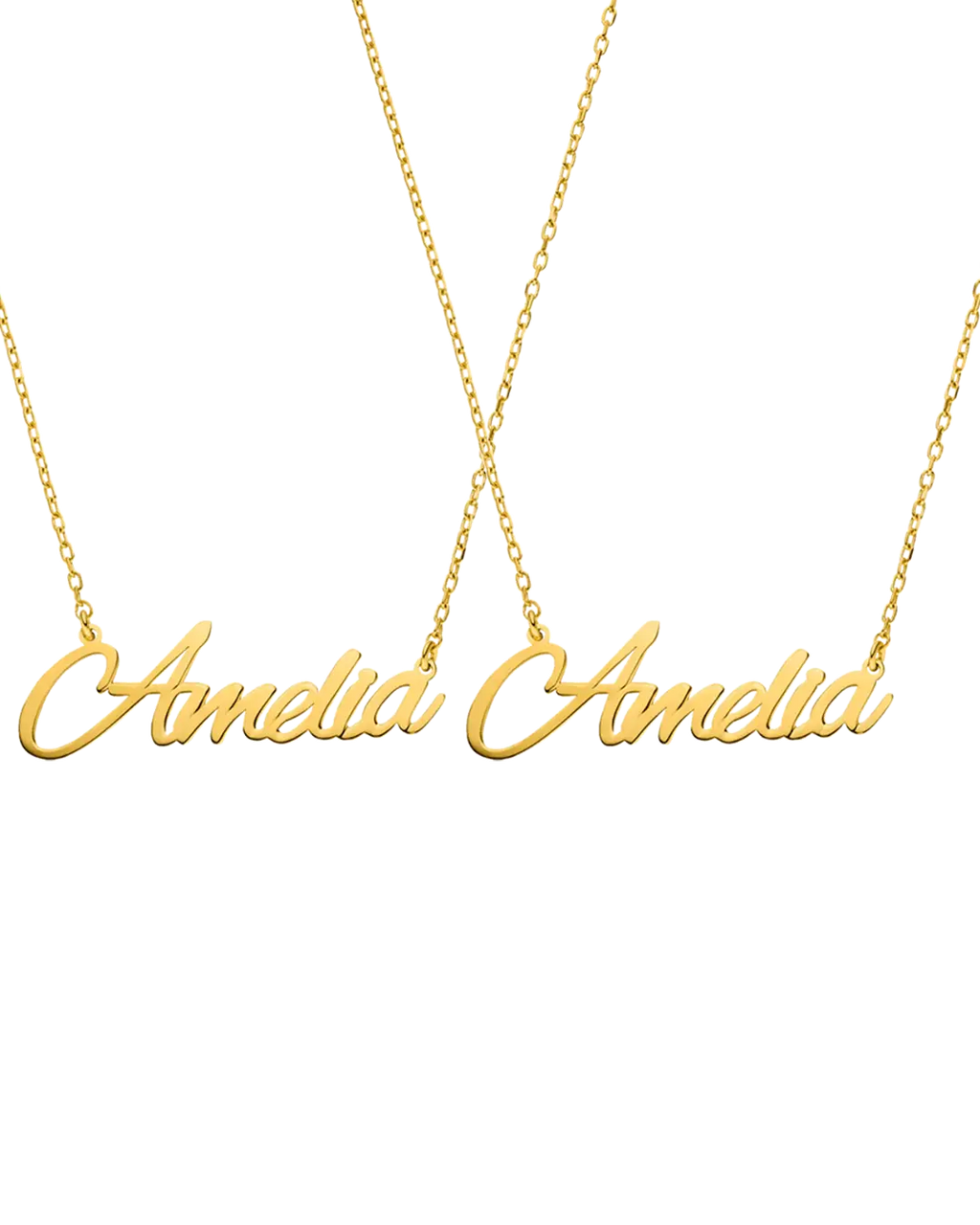 Name Set Name Necklace Script Set Gold