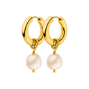 Pearl Charm Hoops