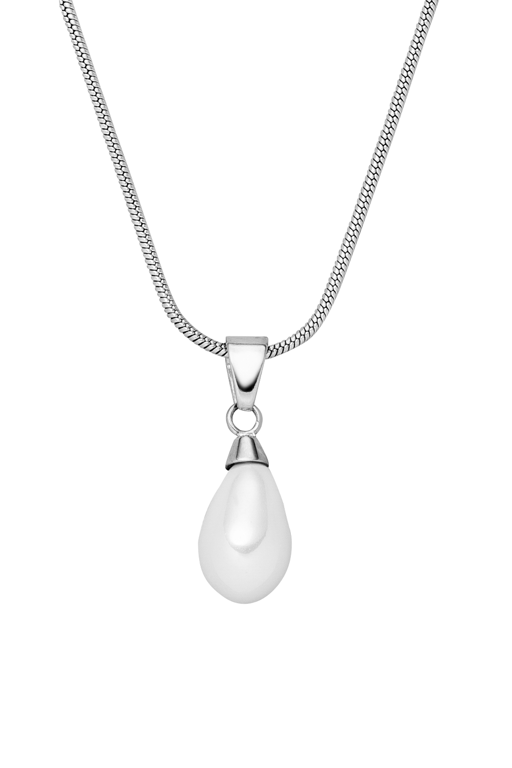 Teardrop Pearl Necklace Silver