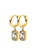 Pavé Emerald Charm Hoops