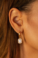 Pavé Emerald Charm Hoops