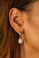 Pavé Emerald Charm Hoops