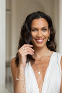 Pearl Charm Hoops