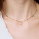 Pure Leaf Charm Necklace Gold