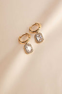 Pavé Emerald Charm Hoops