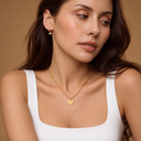 Sunray Heart Charm Pendant Necklace