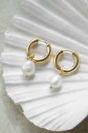 Pearl Charm Hoops