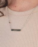Engraving Rectangle Necklace Silver