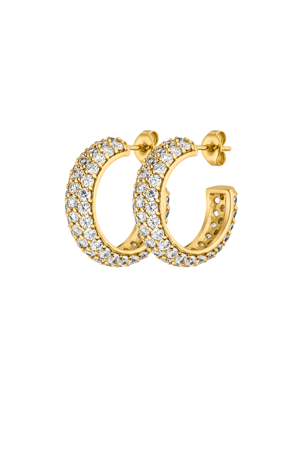Gold pave hoops Clearance