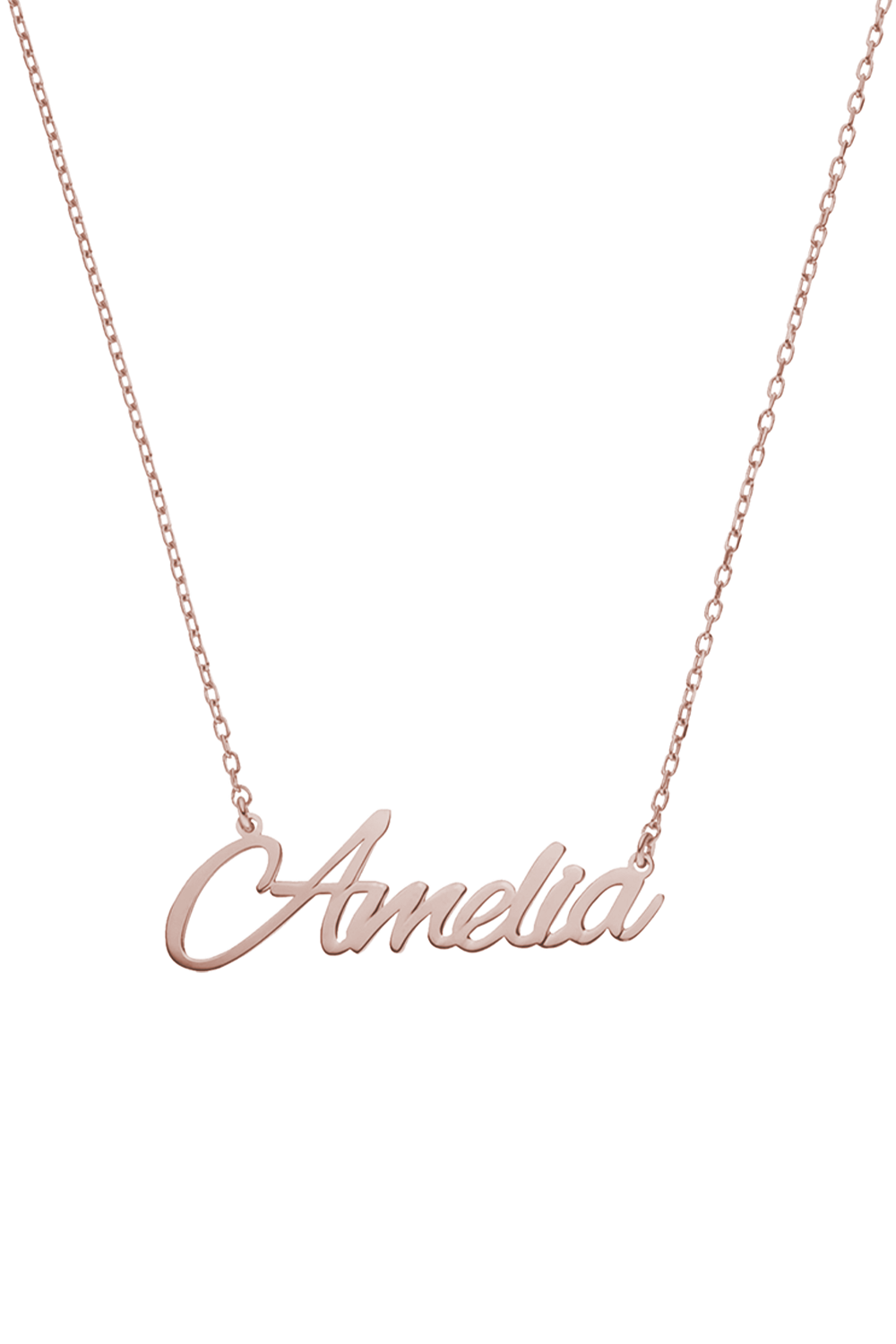 Name Necklace Script Rosegold